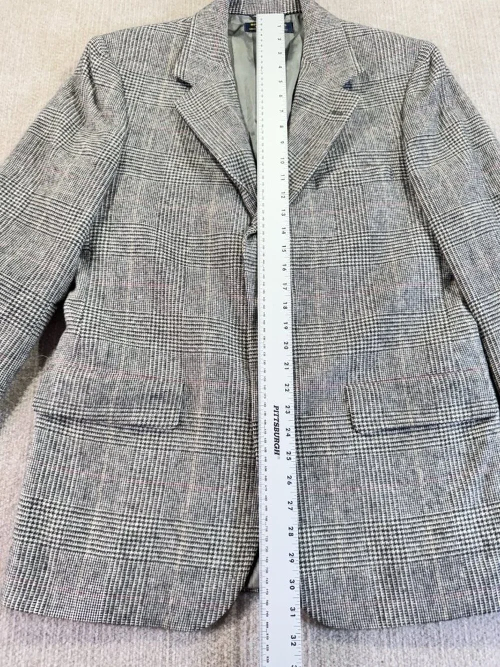 Vintage Brooks Brothers Men’s 42 Blazer Sport Coat Houndstooth Plaid Camel Hair